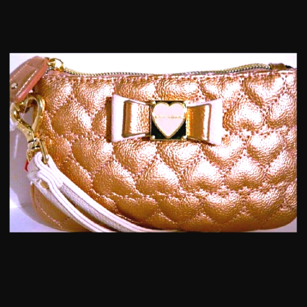 NWT- Betsey Johnson Metallic Copper Wristlet